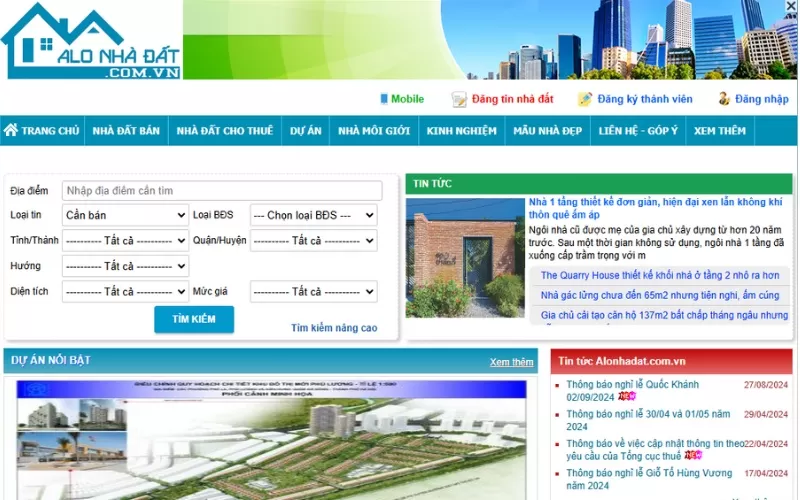 các trang web bất động sản